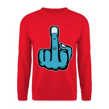 Doigt du milieu Doigt puant Baise Tu Design - Sweat-shirt Unisexe - rouge - Devant - Alina (178cm) & Michal (187cm)
