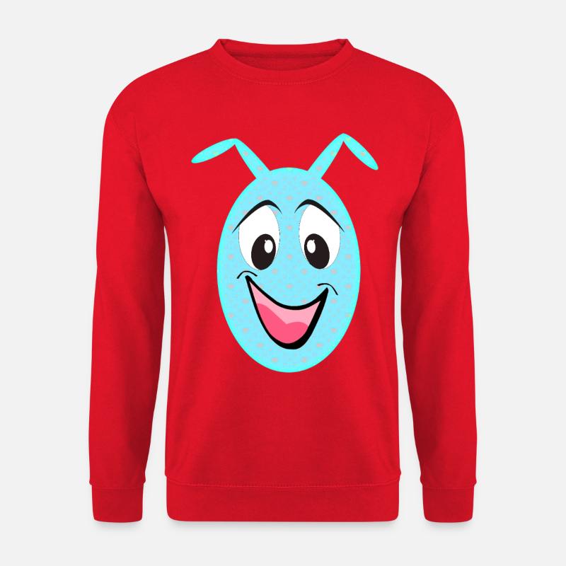 Blaues Herzlächeln Cartoon - Unisex Pullover - Rot