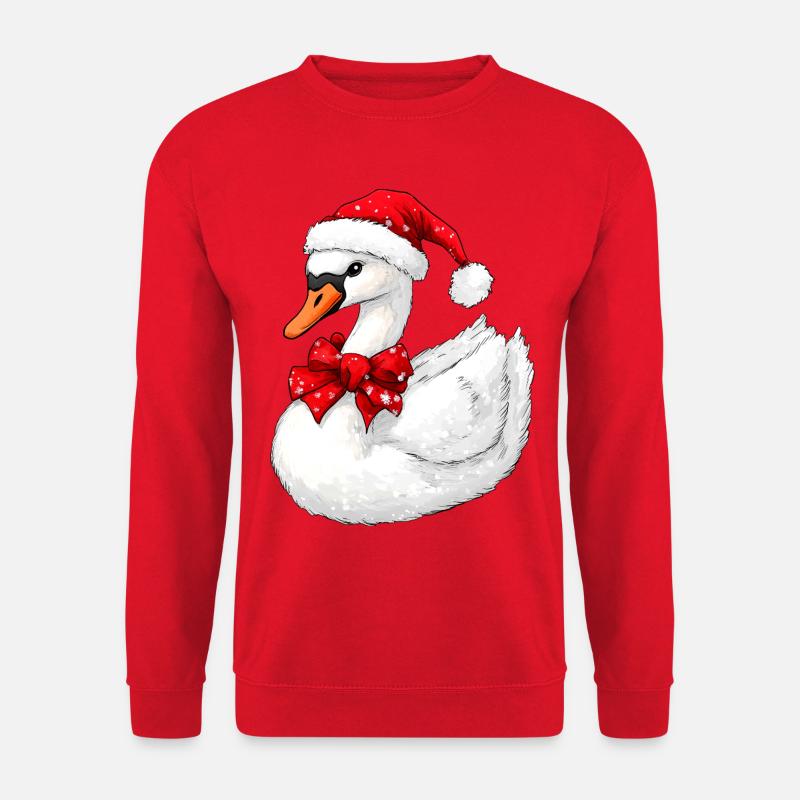 Schwäne Weihnachten - Unisex Pullover - Rot