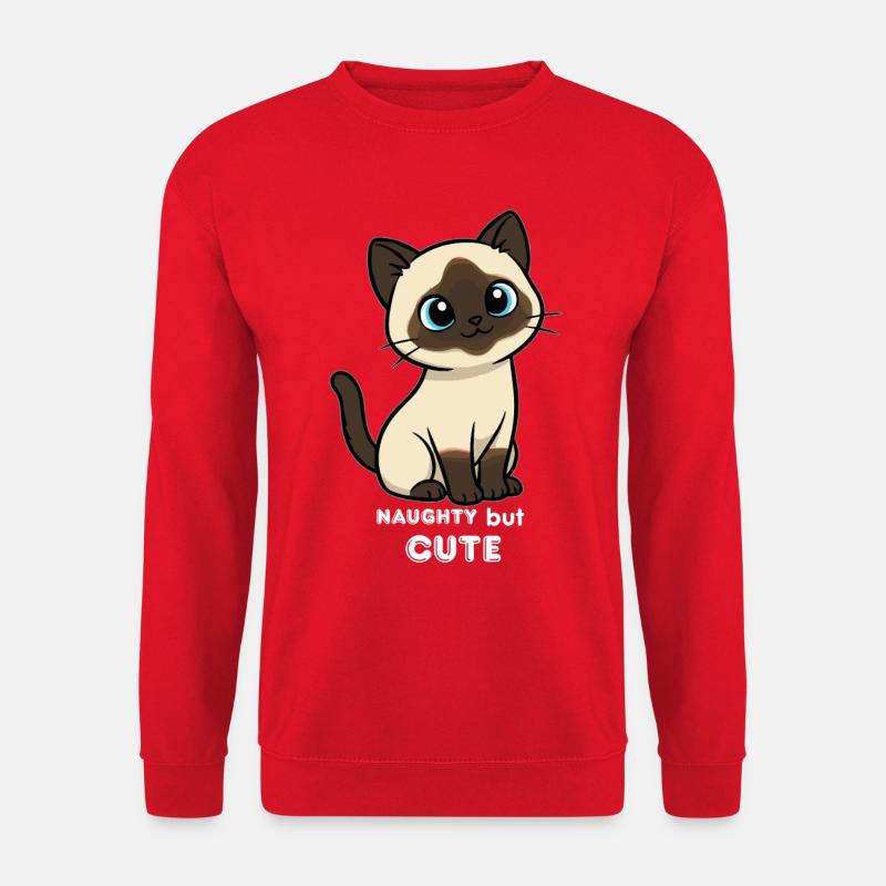 Ungezogene und süße Katze - Unisex Pullover - Rot