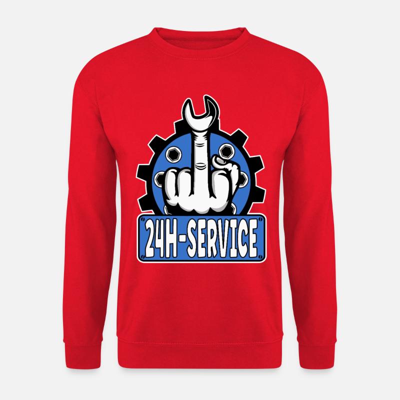 Mittelfinger Stinkerfinger 24h Service Design Blau - Unisex Pullover - Rot
