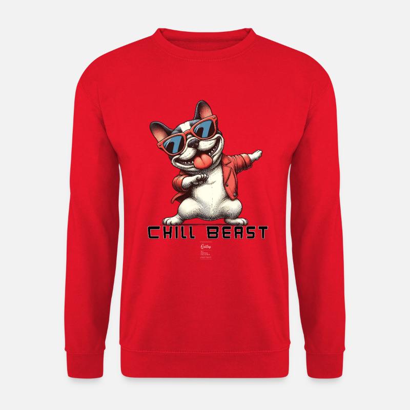 Chill Beast Bulldog - Unisex Pullover - Rot