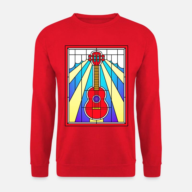 Buntglas-Akustikgitarre - Unisex Pullover - Rot