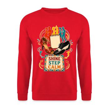 SHINE STEP CALM - Unisex Sweatshirt - red - Front - Alina (178cm) & Michal (187cm)