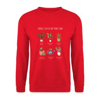 ThingsIDoInMySpareTime - Unisex Pullover - Rot - Vorne - Alina (178cm) & Michal (187cm)