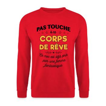 PAS TOUCHE - Sweat-shirt Unisexe - rouge - Devant - Alina (178cm) & Michal (187cm)