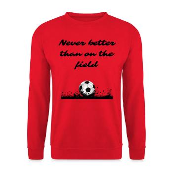 Nie so gut wie auf dem Feld - Unisex Pullover - Rot - Vorne - Alina (178cm) & Michal (187cm)