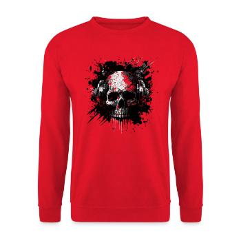 Zombie skull Disc Jockey - Unisex Sweatshirt - red - Front - Alina (178cm) & Michal (187cm)