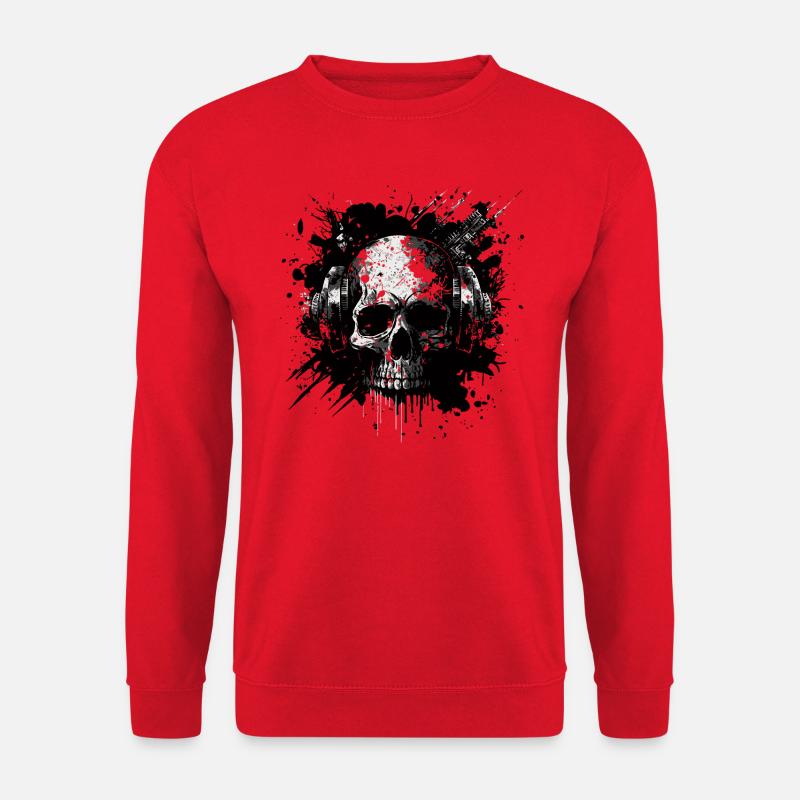 Disc Jockey à crâne de zombie - Sweat-shirt Unisexe - rouge