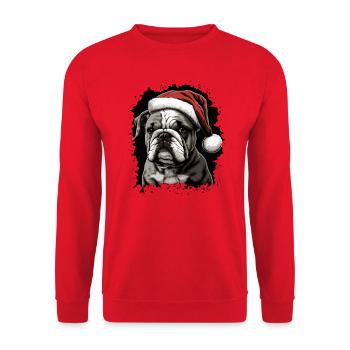 Chiot bouledogue de Noël anglais - Sweat-shirt Unisexe - rouge - Devant - Alina (178cm) & Michal (187cm)