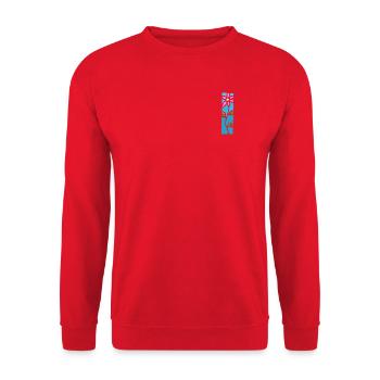 Ornament Blume - Farben Blumen & Natur Design - Unisex Pullover - Rot - Vorne - Alina (178cm) & Michal (187cm)