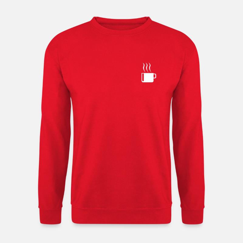 Becher mit warmem Inhalt in weiß - Unisex Pullover - Rot