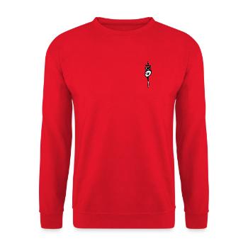 White Skull Smoke Silhouette - Unisex Sweatshirt - red - Front - Alina (178cm) & Michal (187cm)
