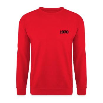 Année 1970 noir année de naissance - Sweat-shirt Unisexe - rouge - Devant - Alina (178cm) & Michal (187cm)