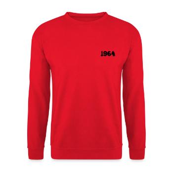 Année 1964 noir année de naissance - Sweat-shirt Unisexe - rouge - Devant - Alina (178cm) & Michal (187cm)