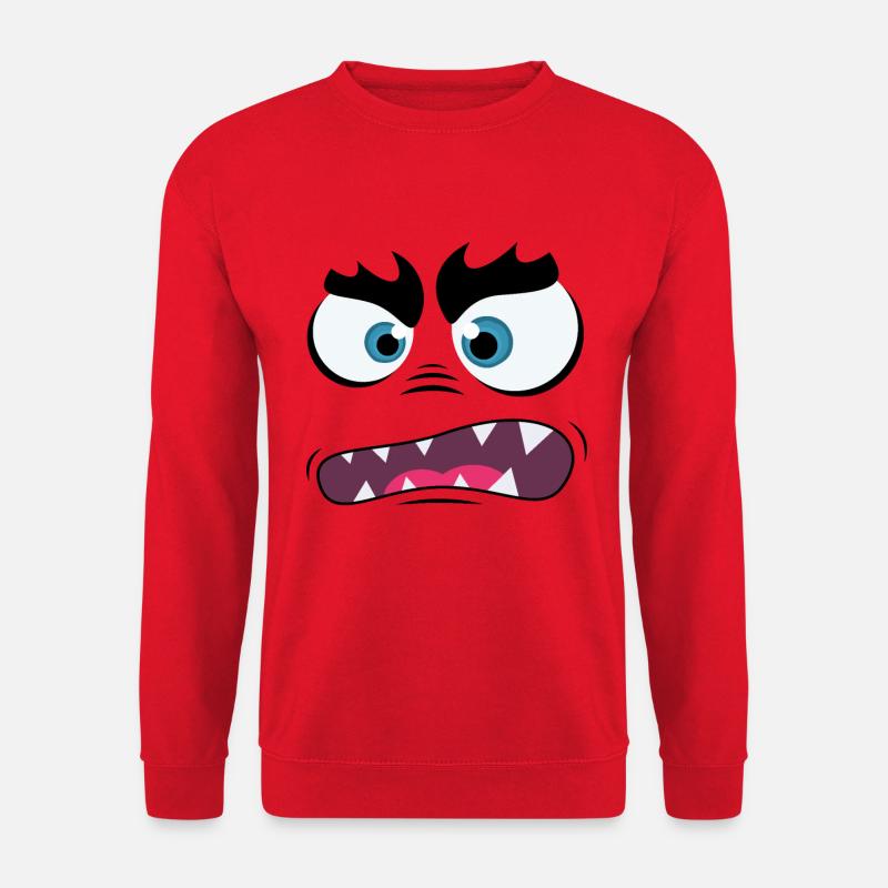 Monster-Gesicht - Unisex Pullover - Rot