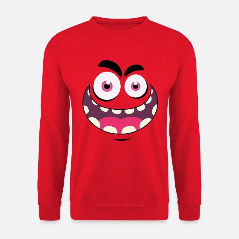 Monster-Gesicht - Unisex Pullover - Rot