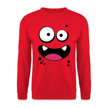 Monster Face - Unisex Sweatshirt - red - Front - Alina (178cm) & Michal (187cm)