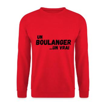 un vrai boulanger - Sweat-shirt Unisexe - rouge - Devant - Alina (178cm) & Michal (187cm)