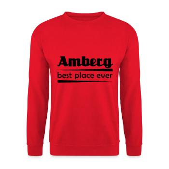 Amberg - Stadt best place ever - Unisex Pullover - Rot - Vorne - Alina (178cm) & Michal (187cm)