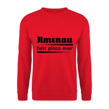 Ilmenau - Stadt best place ever - Unisex Pullover - Rot - Vorne - Alina (178cm) & Michal (187cm)