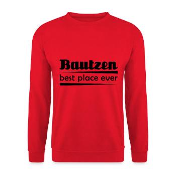 Bautzen - Stadt best place ever - Unisex Pullover - Rot - Vorne - Alina (178cm) & Michal (187cm)