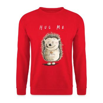 Hug ME Igel I Love I Valentinstag Geschenk I Süß - Unisex Pullover - Rot - Vorne - Alina (178cm) & Michal (187cm)