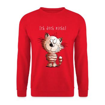 I do not cat I cat motif comic gift - Unisex Sweatshirt - red - Front - Alina (178cm) & Michal (187cm)