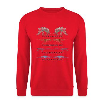 Dinosaur skeleton - Unisex Sweatshirt - red - Front - Alina (178cm) & Michal (187cm)