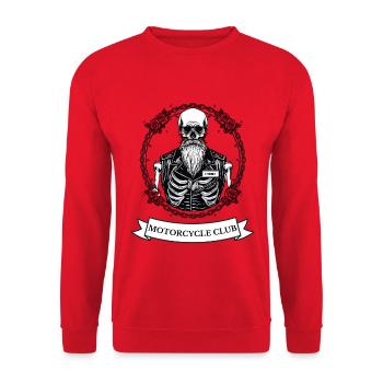 MOTORRADCLUB002 - Unisex Sweatshirt - red - Front - Alina (178cm) & Michal (187cm)