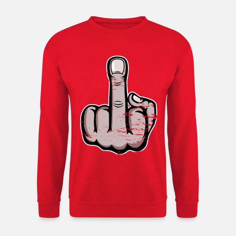 Mittelfinger Cartoon - Unisex Pullover - Rot