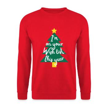 I'm on your wish list this year - Unisex Sweatshirt - red - Front - Alina (178cm) & Michal (187cm)