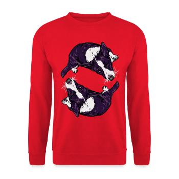 CORGIS - Unisex Sweatshirt - red - Front - Alina (178cm) & Michal (187cm)