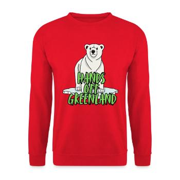 Hands Off Greenland. - Unisex Pullover - Rot - Vorne - Alina (178cm) & Michal (187cm)