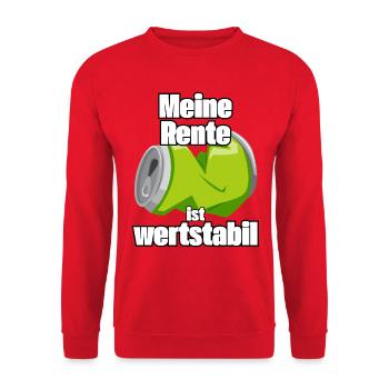 Meine Rente bleibt stabil - Unisex Pullover - Rot - Vorne - Alina (178cm) & Michal (187cm)