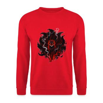 Renard de flammes dans le cercle de fumée - Sweat-shirt Unisexe - rouge - Devant - Alina (178cm) & Michal (187cm)