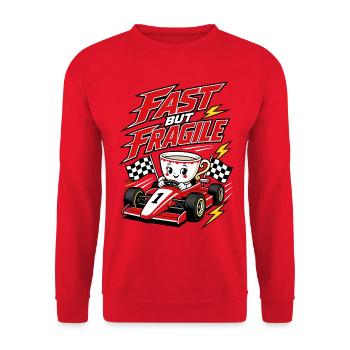 Café de course rapide mais fragile - Sweat-shirt Unisexe - rouge - Devant - Alina (178cm) & Michal (187cm)