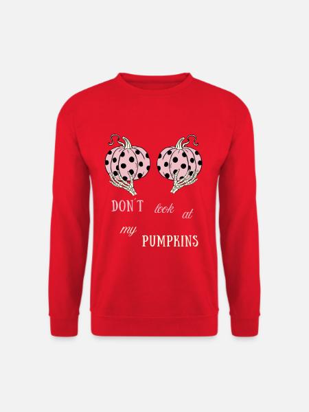 Don’t Look at My Pumpkins – Rosa Kürbisse - Unisex Pullover - Rot