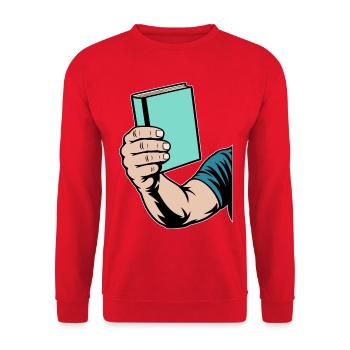 Buch lesen - Unisex Pullover - Rot - Vorne - Alina (178cm) & Michal (187cm)