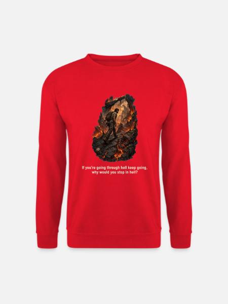 keep-going-through-hell-illustrated - Unisex Pullover - Rot