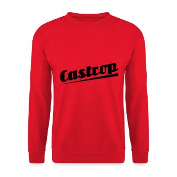 Castrop - Textdesign mit Stadtnamen - Unisex Pullover - Rot - Vorne - Alina (178cm) & Michal (187cm)