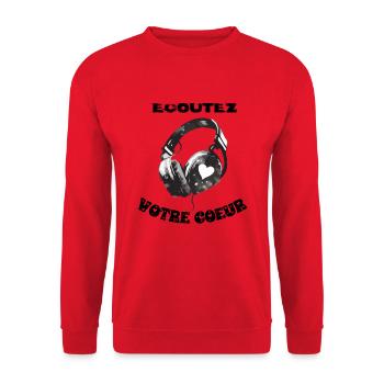 Ecoutez votre coeur - Sweat-shirt Unisexe - rouge - Devant - Alina (178cm) & Michal (187cm)