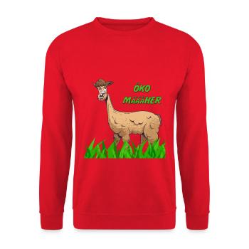 Öko Määäher - Unisex Pullover - Rot - Vorne - Alina (178cm) & Michal (187cm)