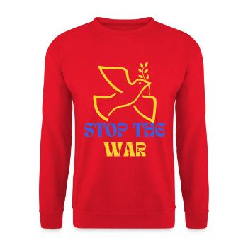 Stop The War Peace Ukraine - Unisex Pullover - Rot - Vorne - Alina (178cm) & Michal (187cm)