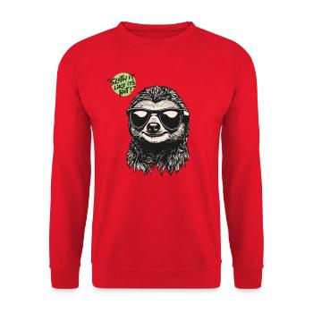 sloth it like it's hot - Unisex Sweatshirt - red - Front - Alina (178cm) & Michal (187cm)