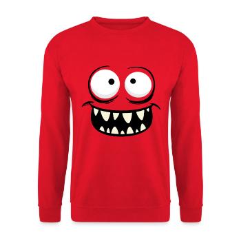Monster Face - Unisex Sweatshirt - red - Front - Alina (178cm) & Michal (187cm)