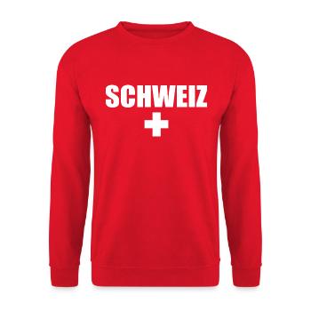 Suisse - Sweat-shirt Unisexe - rouge - Devant - Alina (178cm) & Michal (187cm)