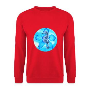 ocean, seahorse - Unisex Sweatshirt - red - Front - Alina (178cm) & Michal (187cm)