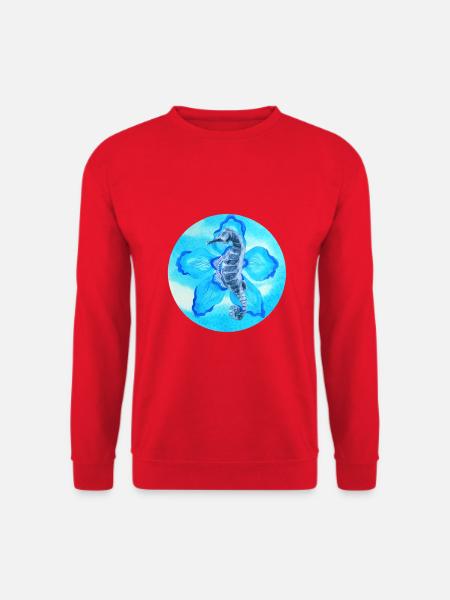 océan, hippocampe - Sweat-shirt Unisexe - rouge