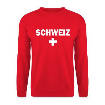 Schweiz - Unisex Pullover - Rot - Vorne - Alina (178cm) & Michal (187cm)